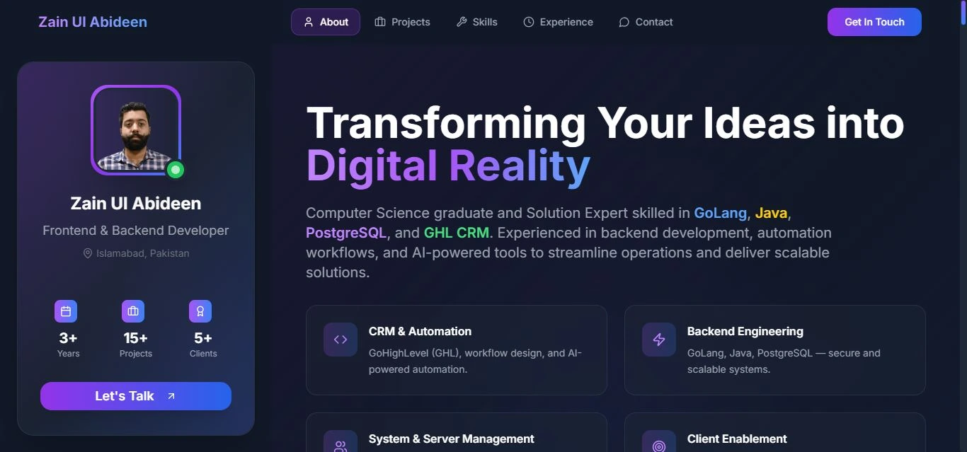 Zain Ul Abideen Portfolio